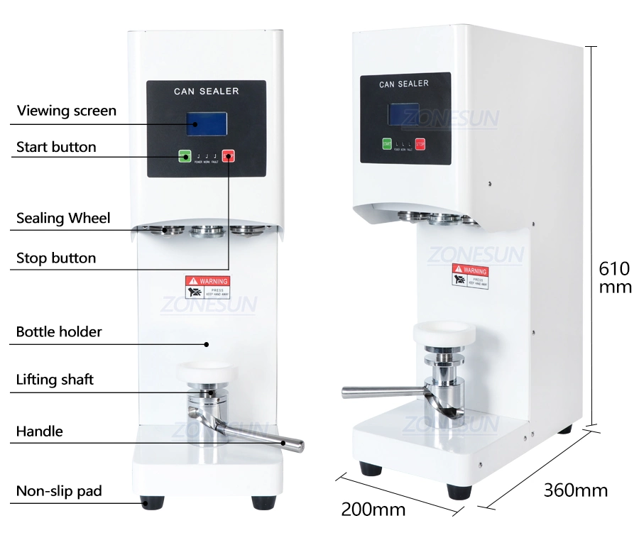 Zonesun Zs-Fk168 Seaming Aluminum Tin Beer Ring-Pull Cans Automatic Plastic Bottle Cap Induction Can Sealing Machine